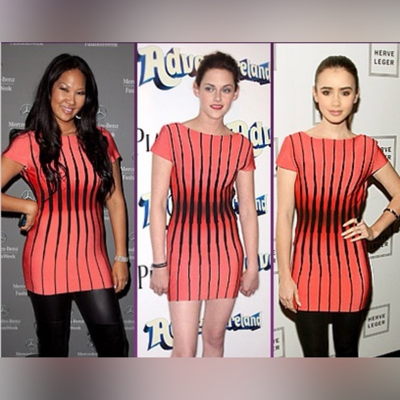 Orange Herve Leger mini bandage dress - Picture 8 of 8